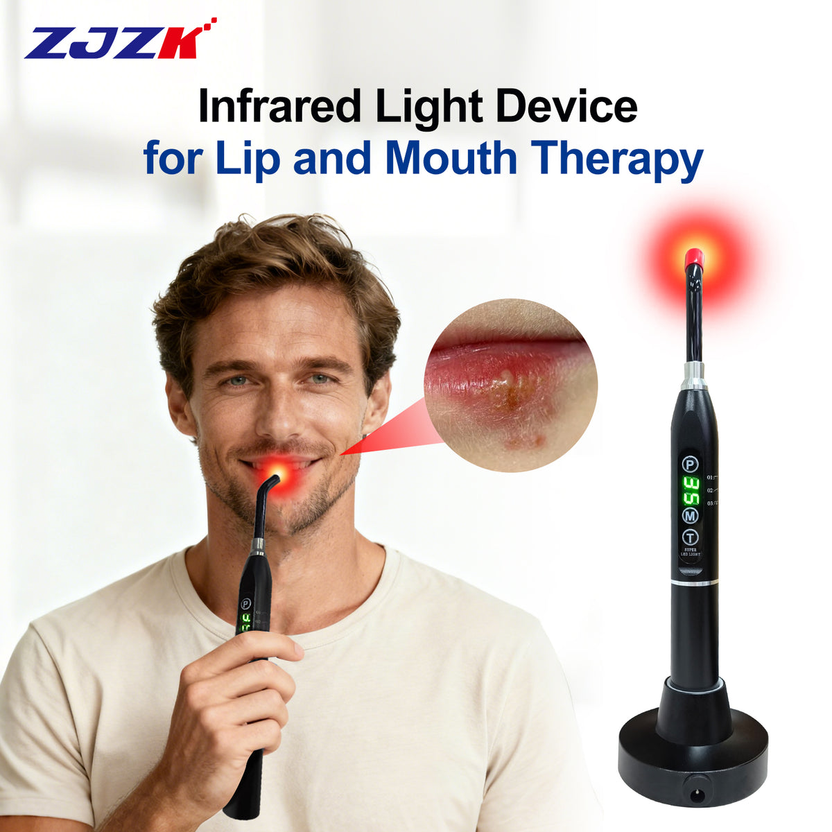 Portable Cold Sore Light Therapy Device Canker Sore Treatment Mouth Ulcer Relief